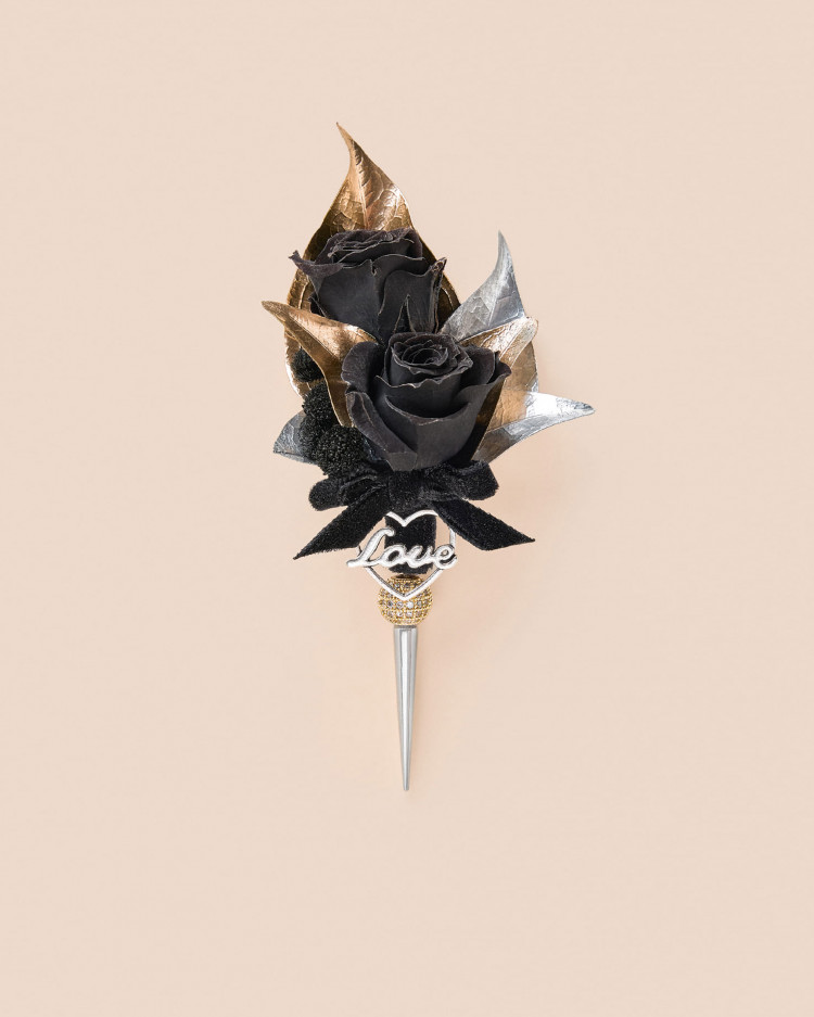 Boutonnier Love Noir